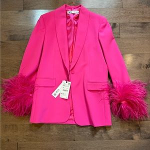 Zara blazer with feather